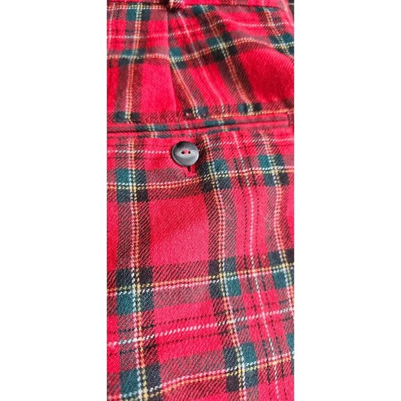 Vintage Amanda Smith Pure Wool Red Tartan Plaid Casual Shorts - Picture 4 of 8